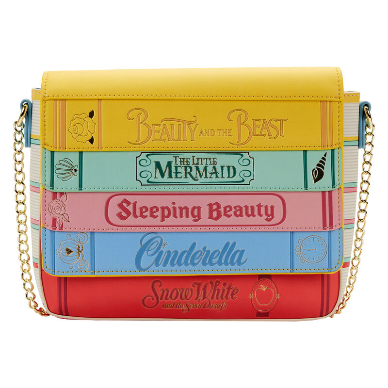 Imagen 1 - Bolso Bandolera Libros Clasicos Princesas Disney Loungefly