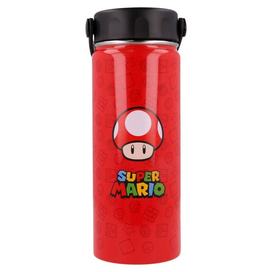 Imagen de Botella Termo Acero Inoxidable Super Mario Bros Nintendo 530Ml parte de nuestra colección en Espadas y más, sitio oficial.