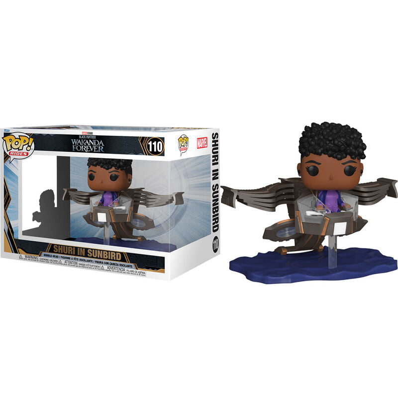Imagen de Figura Pop Black Panther Wakanda Forever Shuri In Sunbird parte de nuestra colección en Espadas y más, sitio oficial.