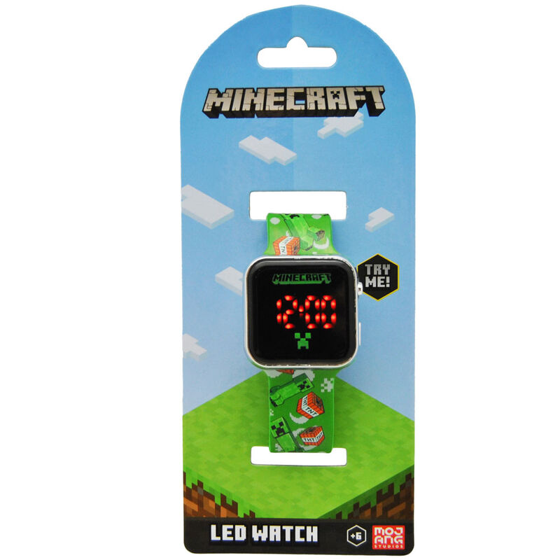 Imagen de Reloj Led Minecraft parte de nuestra colección en Espadas y más, sitio oficial.