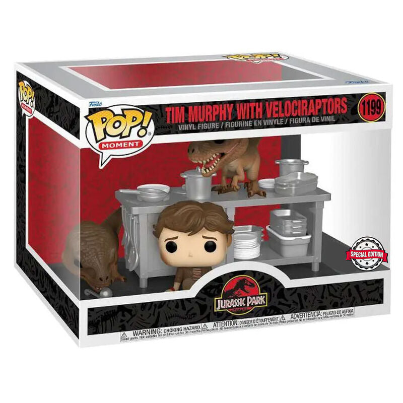 Imagen 1 - Figura Pop Jurassic Park Tim & Velociraptors Exclusive