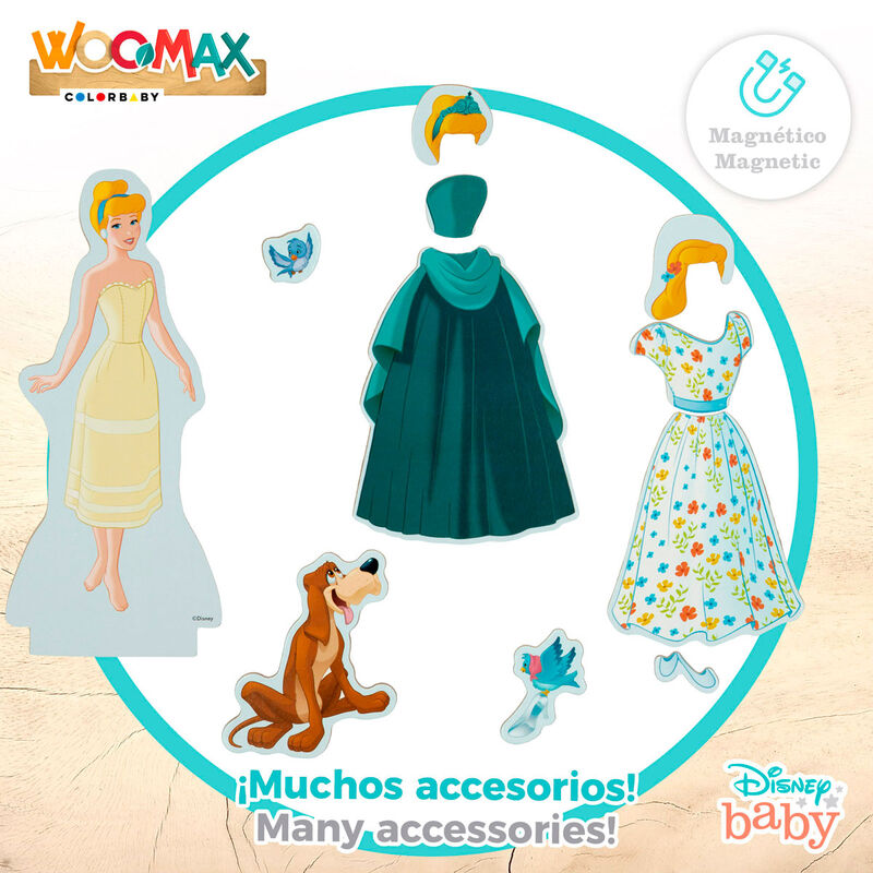 Imagen 4 - Juego Magnetico Madera Vestidos Cenicienta Disney