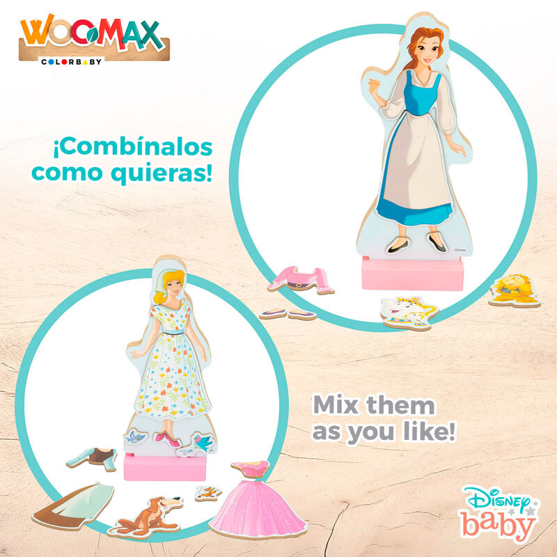 Imagen 4 - Juego Magnetico Madera Vestidos Princesas Disney