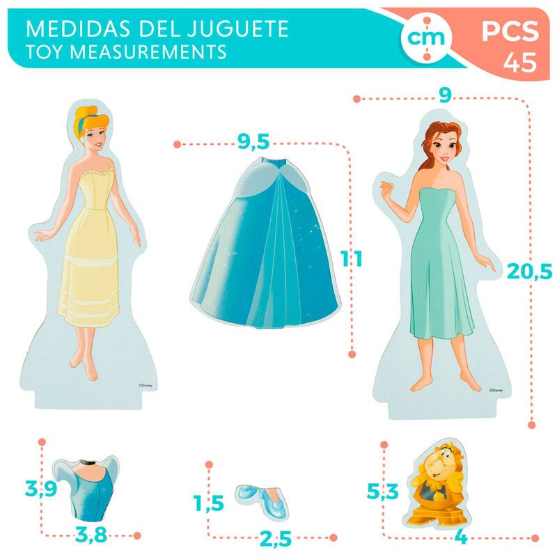 Imagen 6 - Juego Magnetico Madera Vestidos Princesas Disney