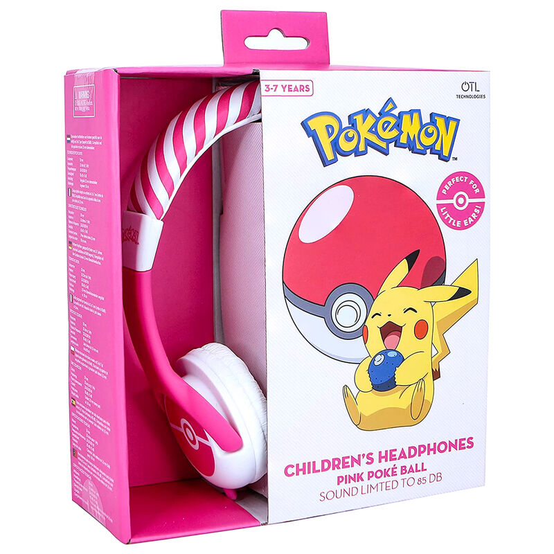 Imagen de Auriculares Infantiles Pink Pokeball Pokemon parte de nuestra colección en Espadas y más, sitio oficial.
