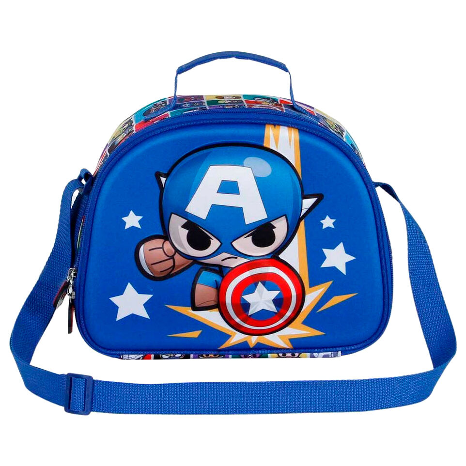 Imagen de Bolsa Portameriendas 3D Punch Capitan America Vengadores Avengers Marvel parte de nuestra colección en Espadas y más, sitio oficial.