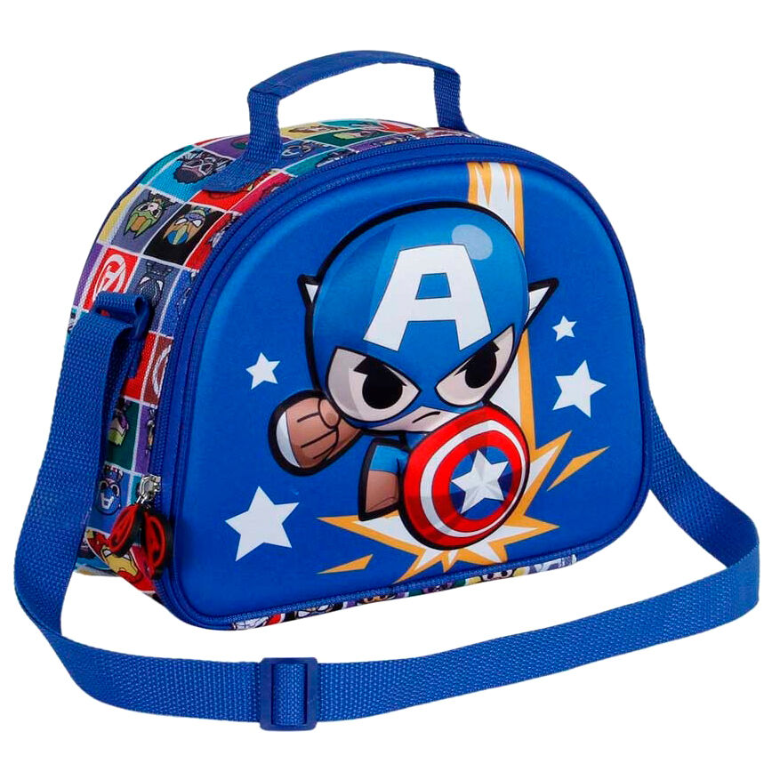 Imagen de Bolsa Portameriendas 3D Punch Capitan America Vengadores Avengers Marvel parte de nuestra colección en Espadas y más, sitio oficial.