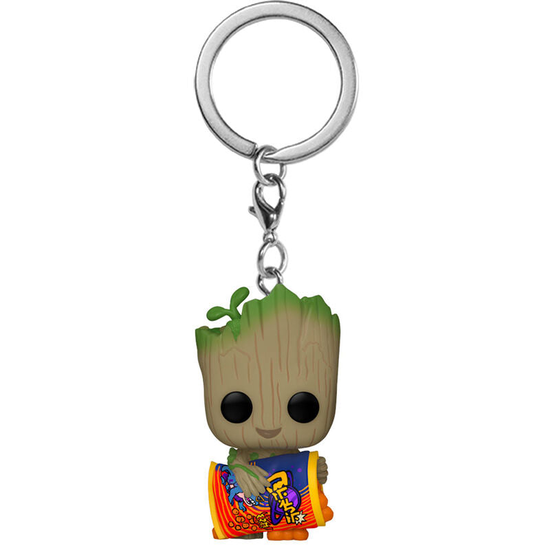 Imagen de Llavero Pocket Pop Marvel I Am Groot - Groot With Cheese Puffs parte de nuestra colección en Espadas y más, sitio oficial.