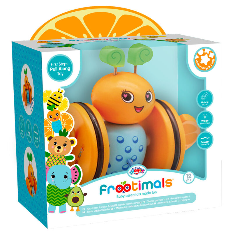Imagen 1 - Arrastrador Primeros Pasos Madera Bizzy Orangiefly Frootimals