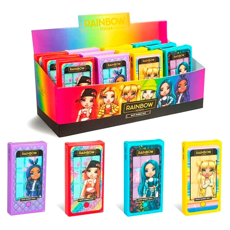 Imagen de Expositor 12 Tabletas Burbujas De Baño Rainbow High parte de nuestra colección en Espadas y más, sitio oficial.