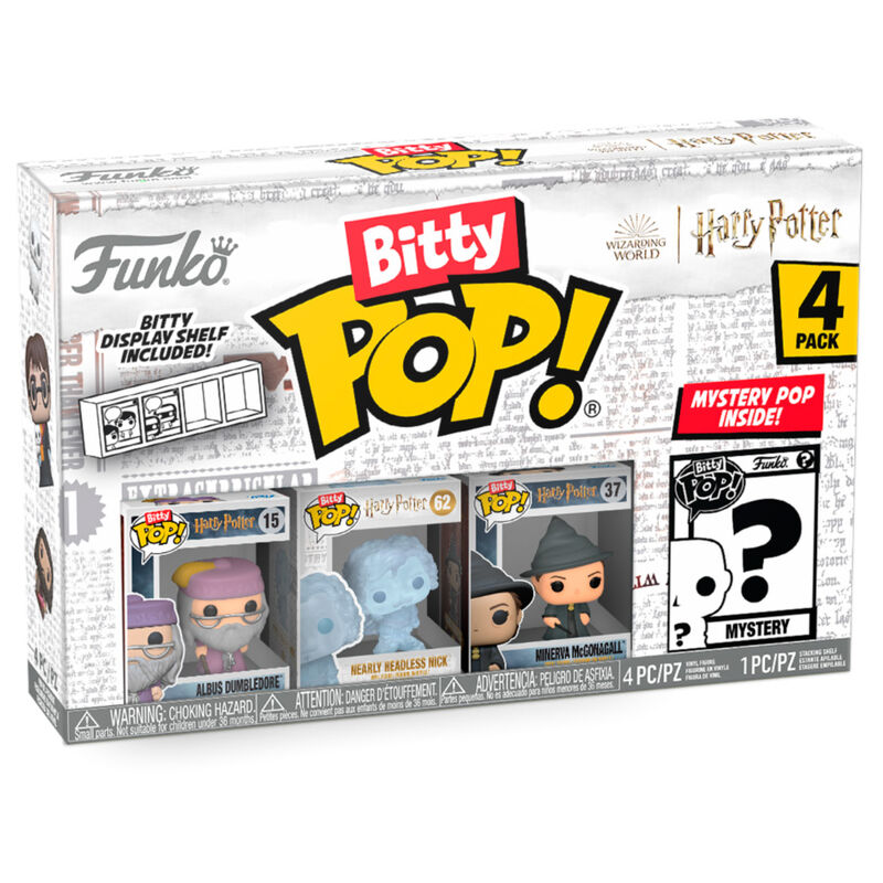 Imagen de Blister 4 Figuras Bitty Pop Harry Potter Dumbledore parte de nuestra colección en Espadas y más, sitio oficial.