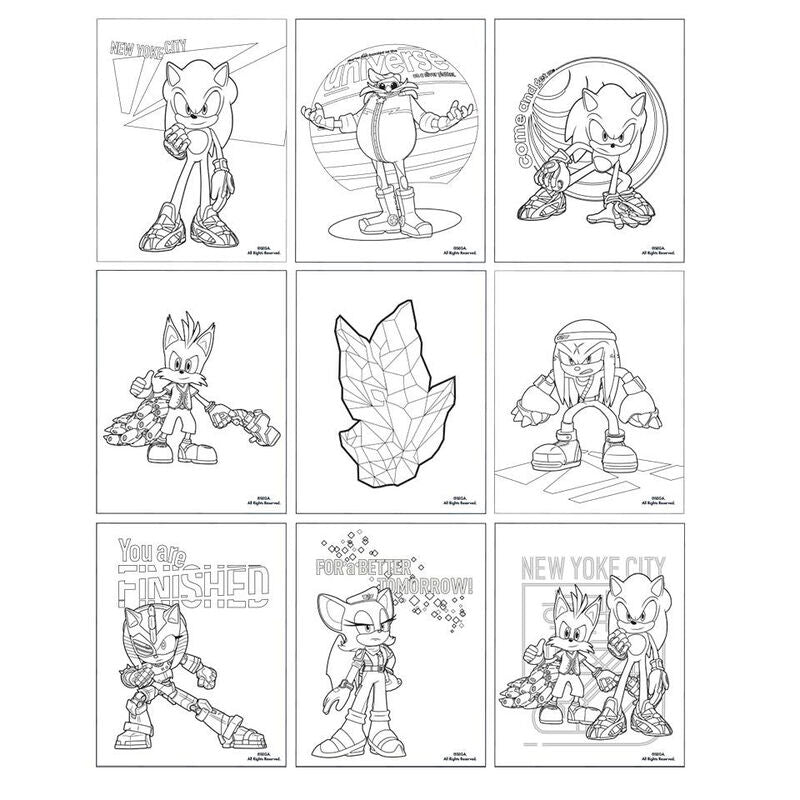 Imagen de Set Papeleria Coloreable Sonic Prime parte de nuestra colección en Espadas y más, sitio oficial.