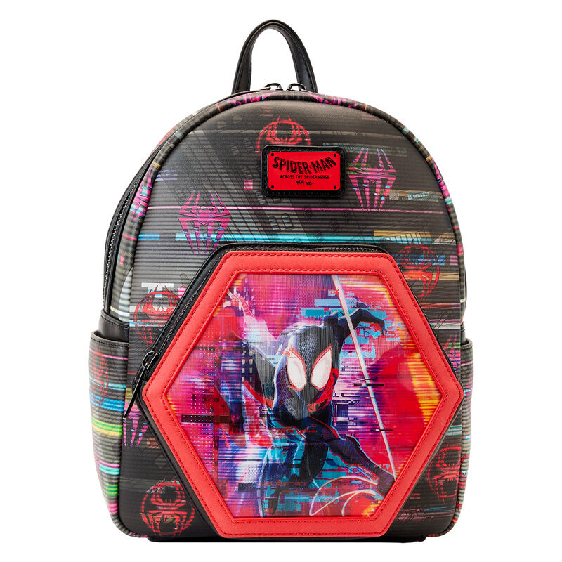 Imagen de Mochila Lenticular Cruzando El Multiverso Spiderman Marvel Loungefly 27Cm parte de nuestra colección en Espadas y más, sitio oficial.