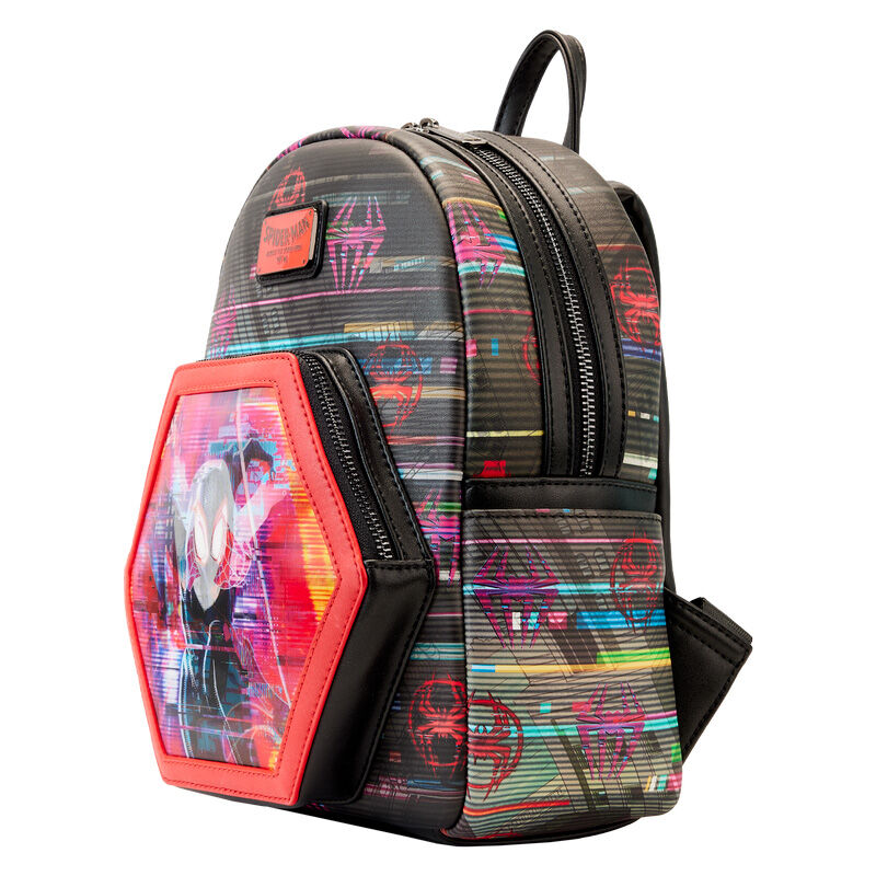 Imagen de Mochila Lenticular Cruzando El Multiverso Spiderman Marvel Loungefly 27Cm parte de nuestra colección en Espadas y más, sitio oficial.
