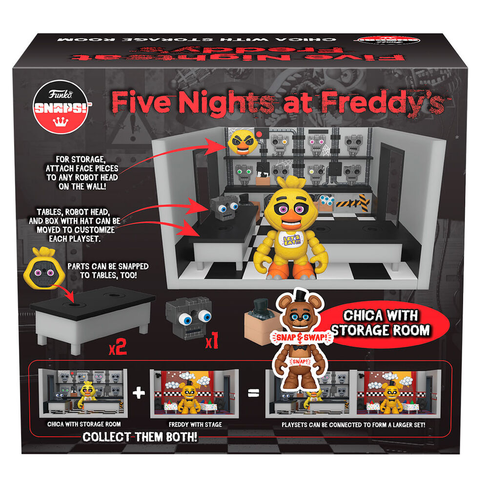 Imagen 5 de Figura Playset Snaps! Five Nights At Freddys Chica With Storage Room