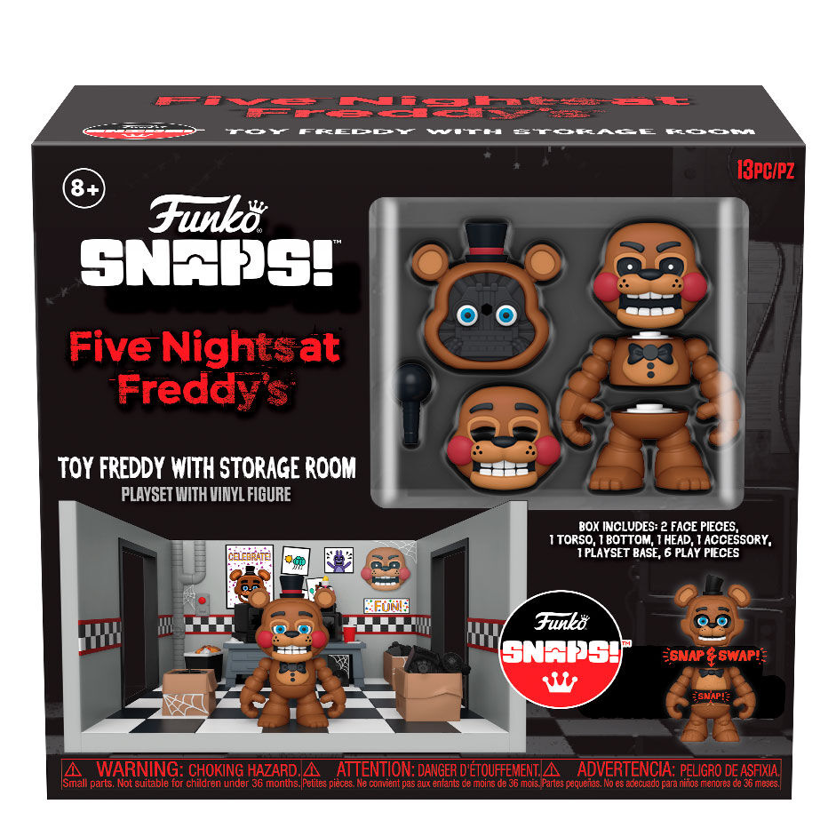 Imagen 5 - Figura Playset Snaps! Five Nights At Freddys Toy Freddy With Storage Room