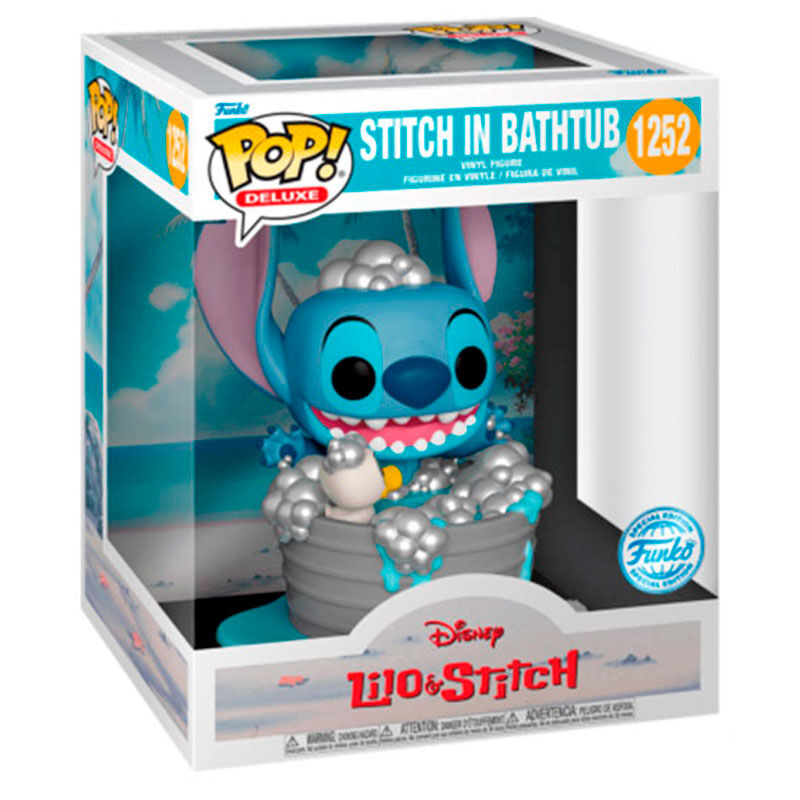 Imagen de Figura Pop Deluxe Disney Lilo & Stitch - Stitch In Bathtub Exclusive parte de nuestra colección en Espadas y más, sitio oficial.