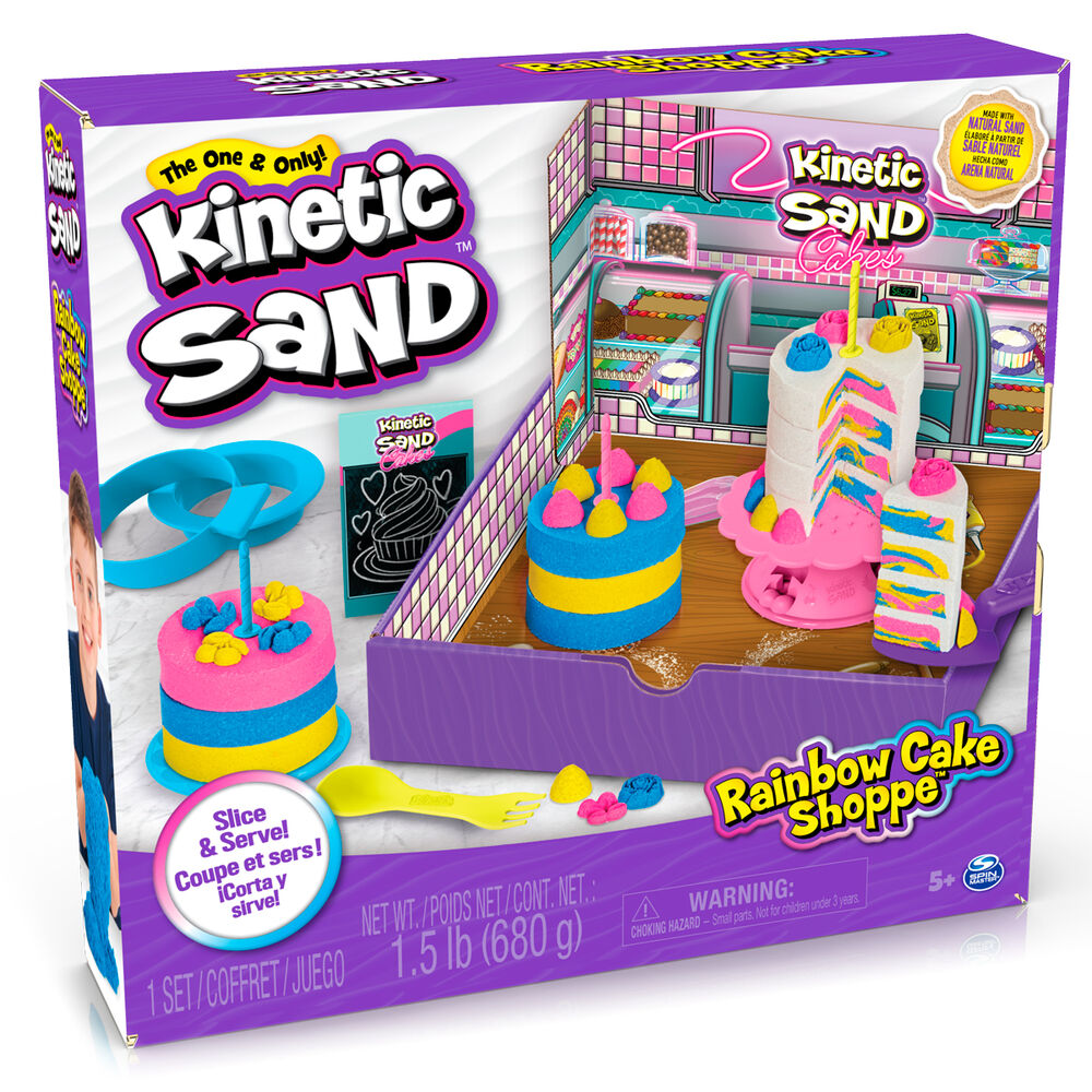 Imagen de Set Rainbow Cake Shoppe Kinetic Sand parte de nuestra colección en Espadas y más, sitio oficial.