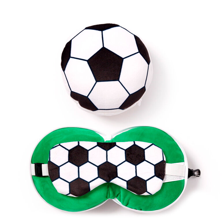 Imagen 1 - Almohada Viaje Antifaz Futbol Relaxeazzz