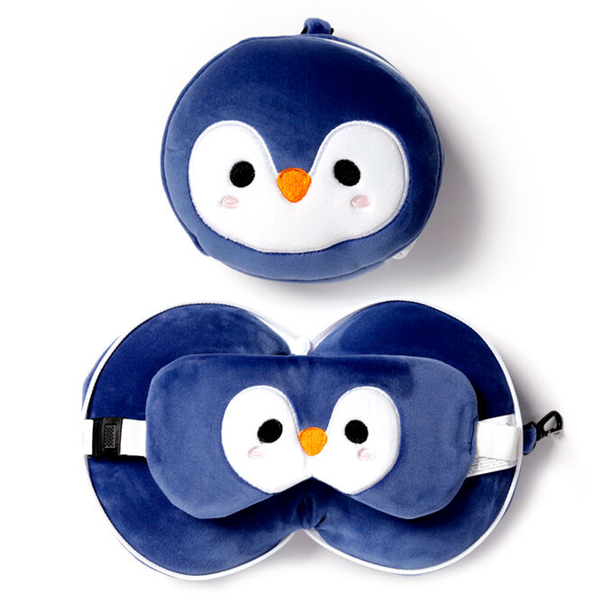 Imagen 1 - Almohada Viaje Antifaz Pingüino Adoramals Relaxeazzz