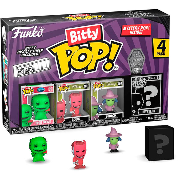Imagen de Blister 4 Figuras Bitty Pop Disney Pesadilla Antes De Navidad Oogie Boogie parte de nuestra colección en Espadas y más, sitio oficial.
