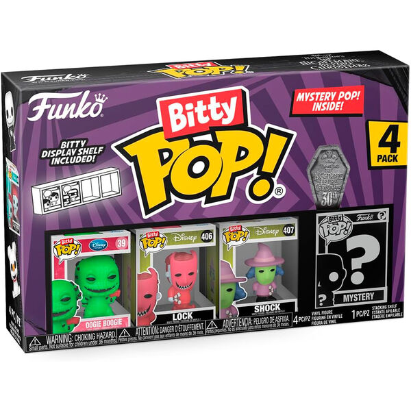 Imagen de Blister 4 Figuras Bitty Pop Disney Pesadilla Antes De Navidad Oogie Boogie parte de nuestra colección en Espadas y más, sitio oficial.