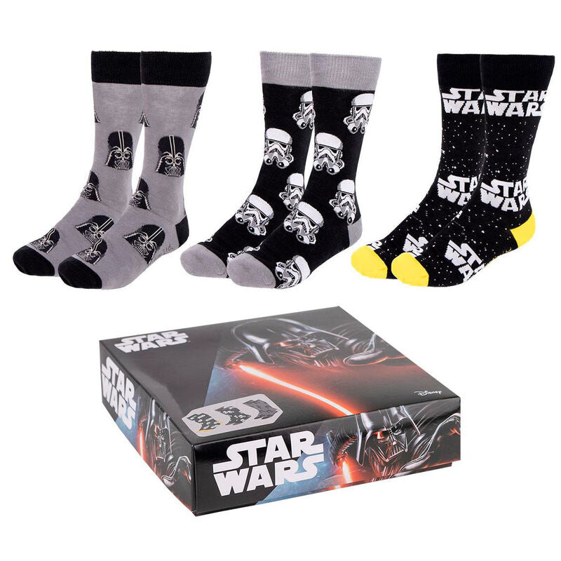 Imagen de Set 3 Calcetines Star Wars Adulto Adulto parte de nuestra colección en Espadas y más, sitio oficial.