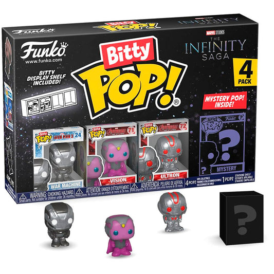 Imagen de Blister 4 Figuras Bitty Pop Marvel The Infinity Saga Iron Man parte de nuestra colección en Espadas y más, sitio oficial.