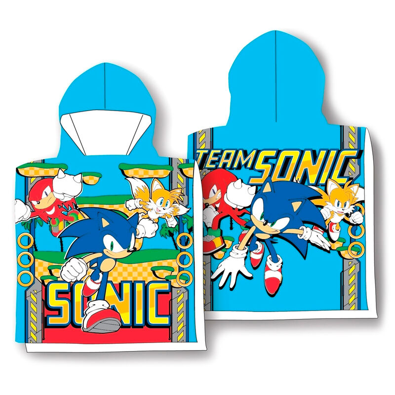 Imagen de Poncho Toalla Sonic The Hedgehog Microfibra parte de nuestra colección en Espadas y más, sitio oficial.
