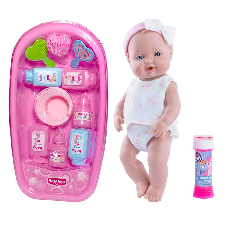 Imagen de Muñeca Bebe Pompitas Con Bañera Y Accesorios parte de nuestra colección en Espadas y más, sitio oficial.