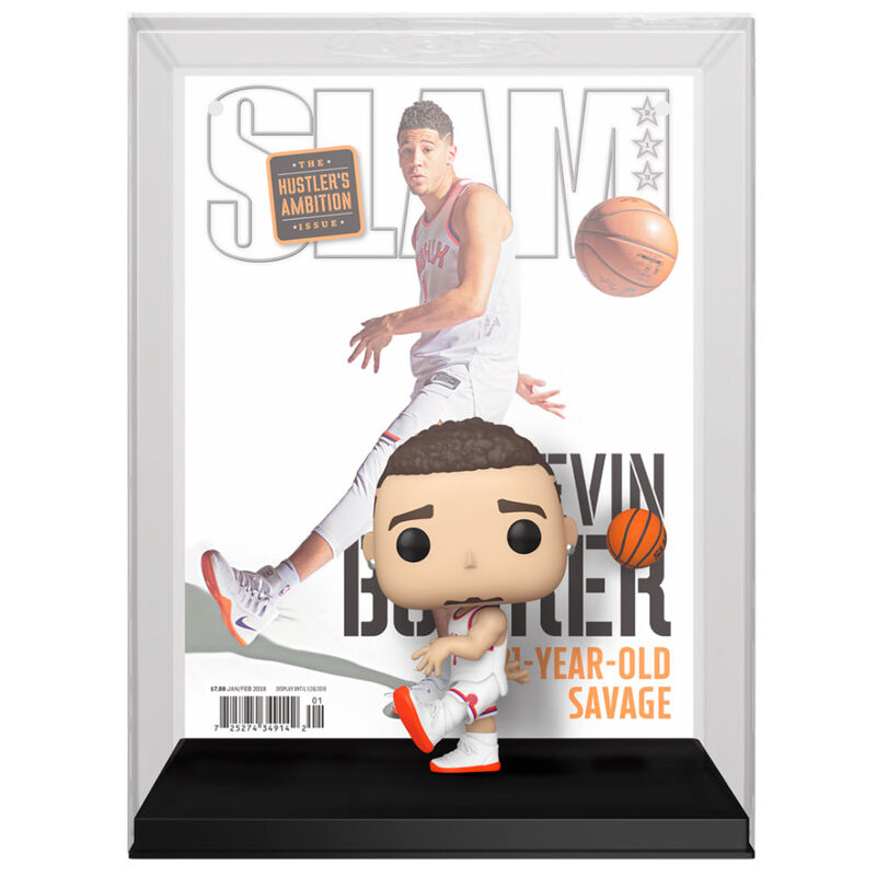 Imagen de Figura Pop Cover Nba Slam Devin Booker parte de nuestra colección en Espadas y más, sitio oficial.