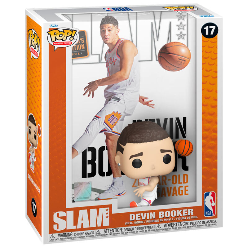 Imagen de Figura Pop Cover Nba Slam Devin Booker parte de nuestra colección en Espadas y más, sitio oficial.