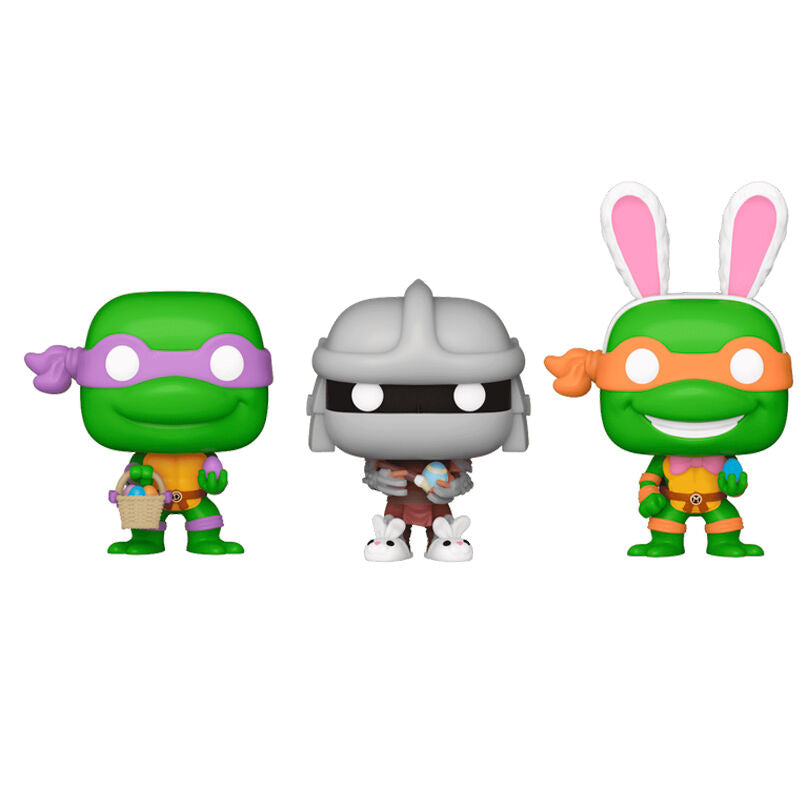 Imagen de Blister 3 Figuras Carrot Pocket Pop Tortugas Ninja Donatello Shredder Michelangelo parte de nuestra colección en Espadas y más, sitio oficial.