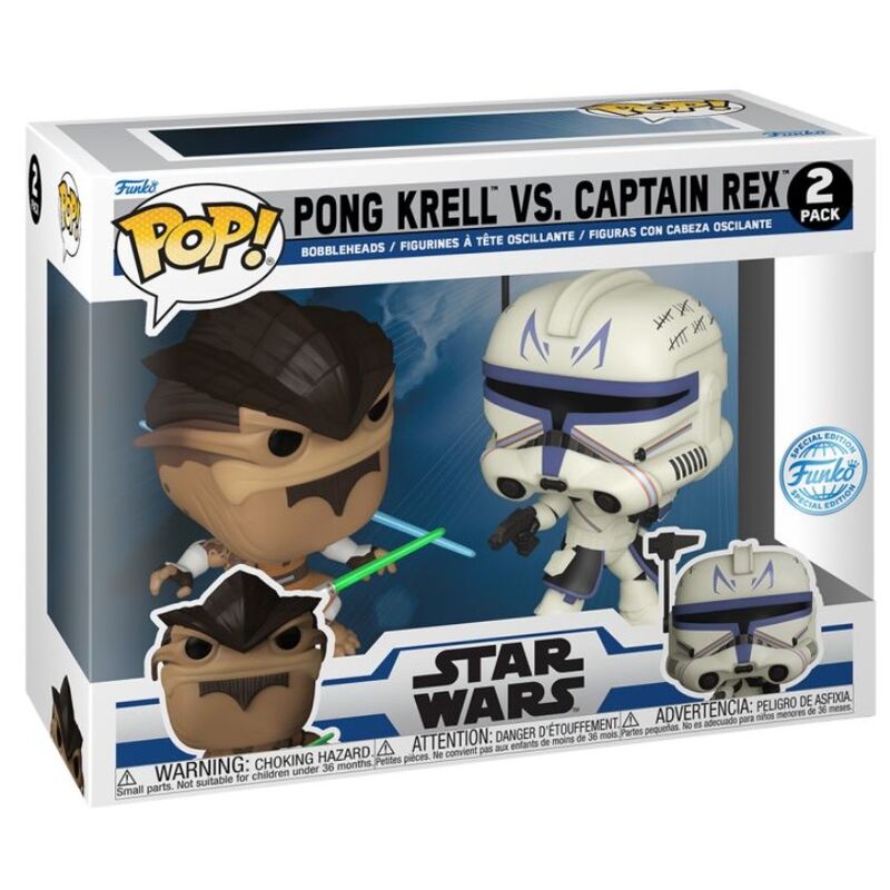 Imagen 2 - Blister 2 Figuras Pop Star Wars The Clone Wars Duels Pong Krell & Captain Rex Exclusive