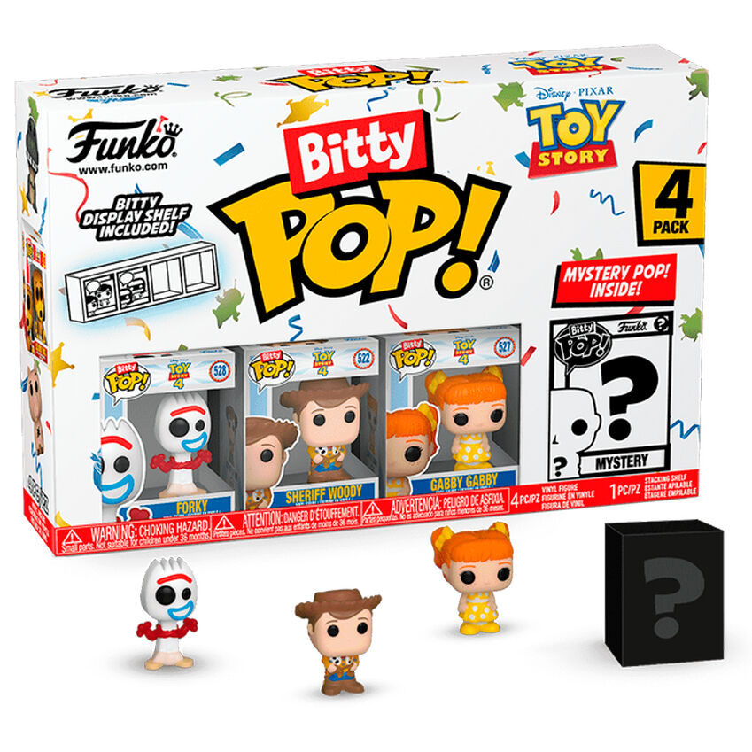 Imagen de Blister 4 Figuras Bitty Pop Disney Toy Story Forky parte de nuestra colección en Espadas y más, sitio oficial.