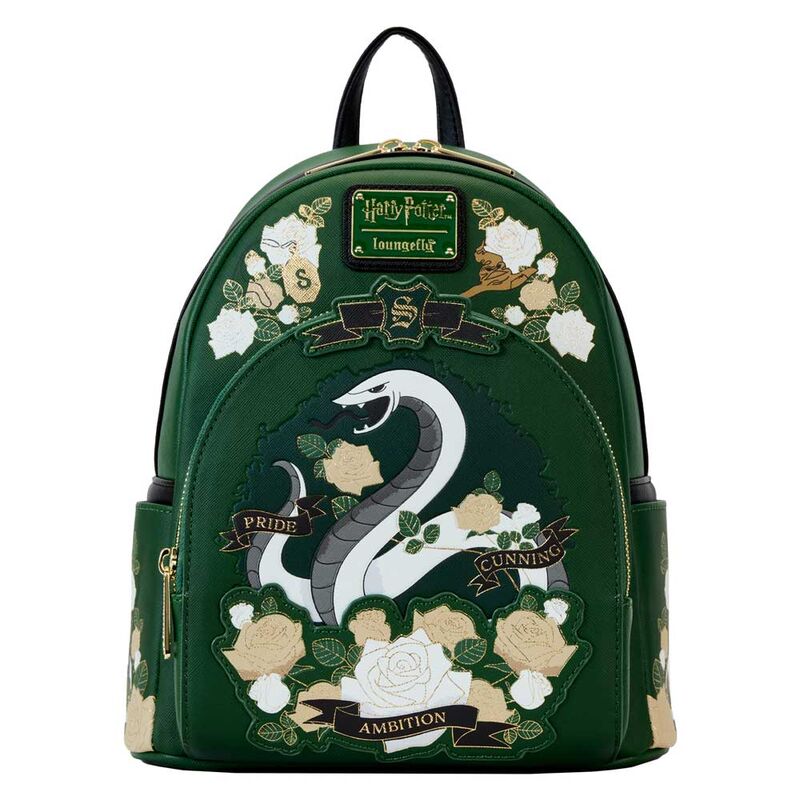 Imagen 1 - Mochila Slytherin House Floral Harry Potter Loungefly 26Cm