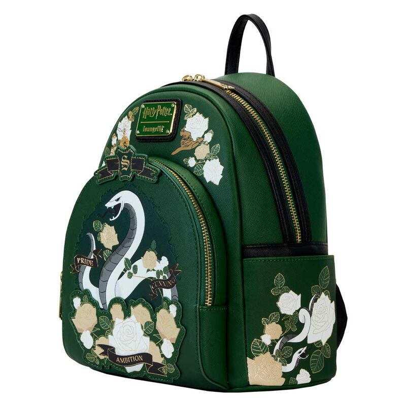Imagen 2 - Mochila Slytherin House Floral Harry Potter Loungefly 26Cm