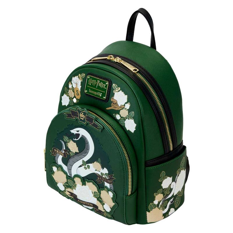 Imagen 3 - Mochila Slytherin House Floral Harry Potter Loungefly 26Cm