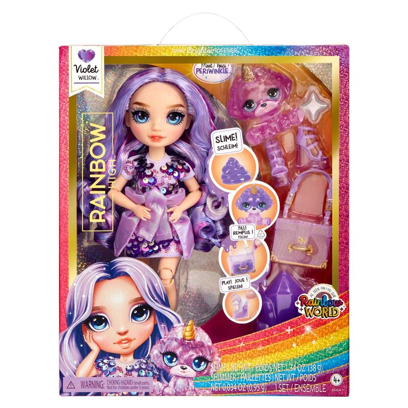 Imagen de Muñeca Violet Rainbow World Rainbow High 25Cm parte de nuestra colección en Espadas y más, sitio oficial.