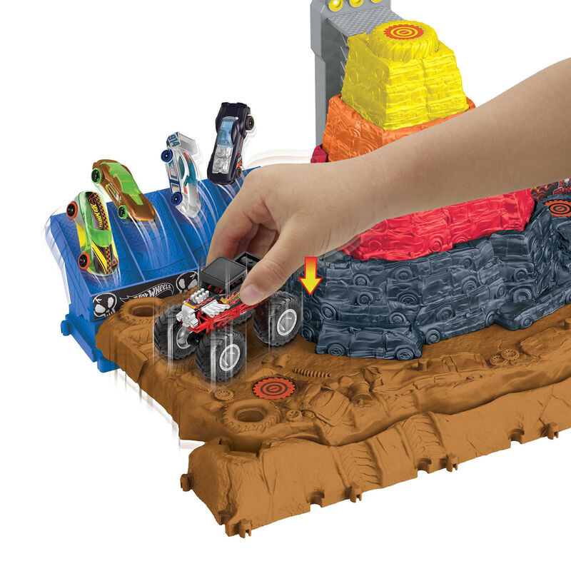Imagen 8 - Pista Central Aplastar Y Destruir Arena World Monster Trucks Hot Wheels