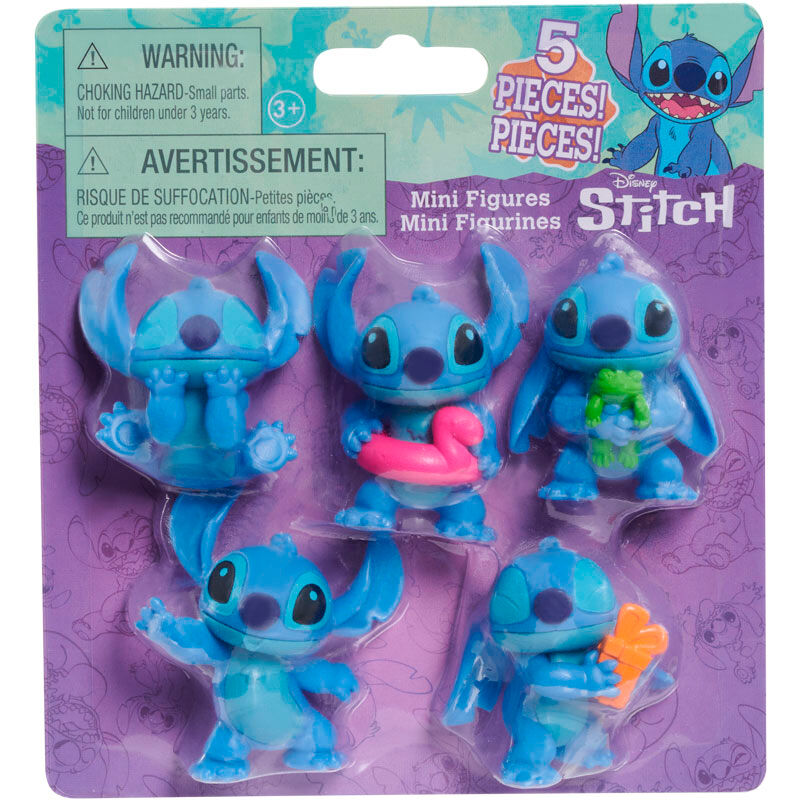 Imagen de Blister 5 Figuras Stitch Disney parte de nuestra colección en Espadas y más, sitio oficial.