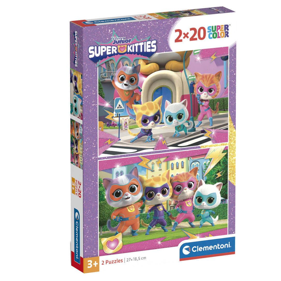 Imagen 1 - Puzzle Superkitties Disney 2X20pzs