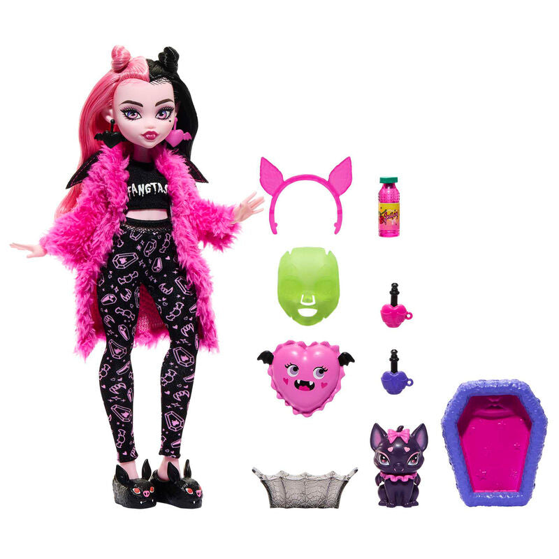 Imagen de Muñeca Draculaura Fiesta Pijama Monster High 25Cm parte de nuestra colección en Espadas y más, sitio oficial.