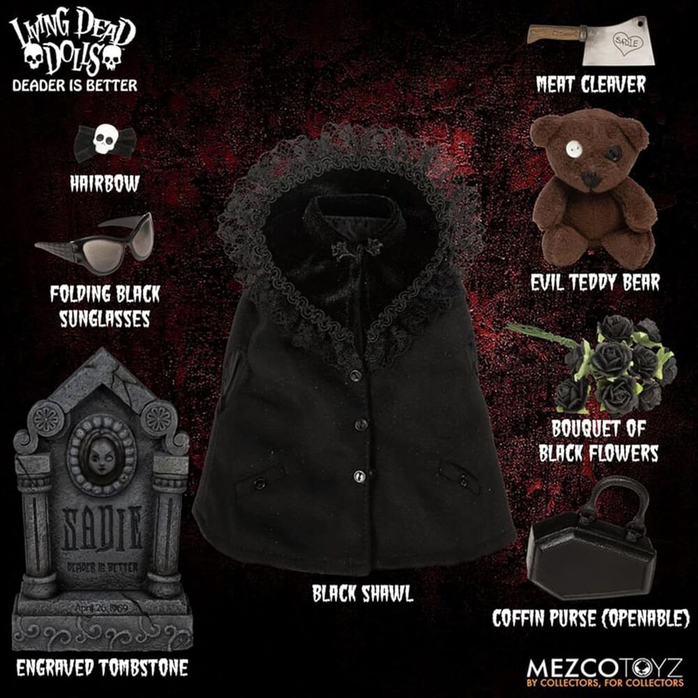 Imagen de Muñeca Sadie The Living Dead Dolls 25Cm parte de nuestra colección en Espadas y más, sitio oficial.