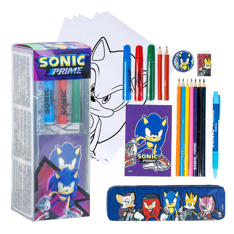 Imagen 1 de Set Papeleria Coloreable Sonic Prime 2