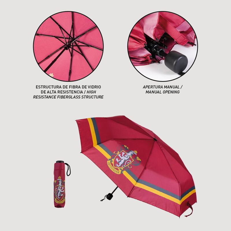 Imagen 5 - Paraguas Manual Plegable Gryffindor Harry Potter 53Cm