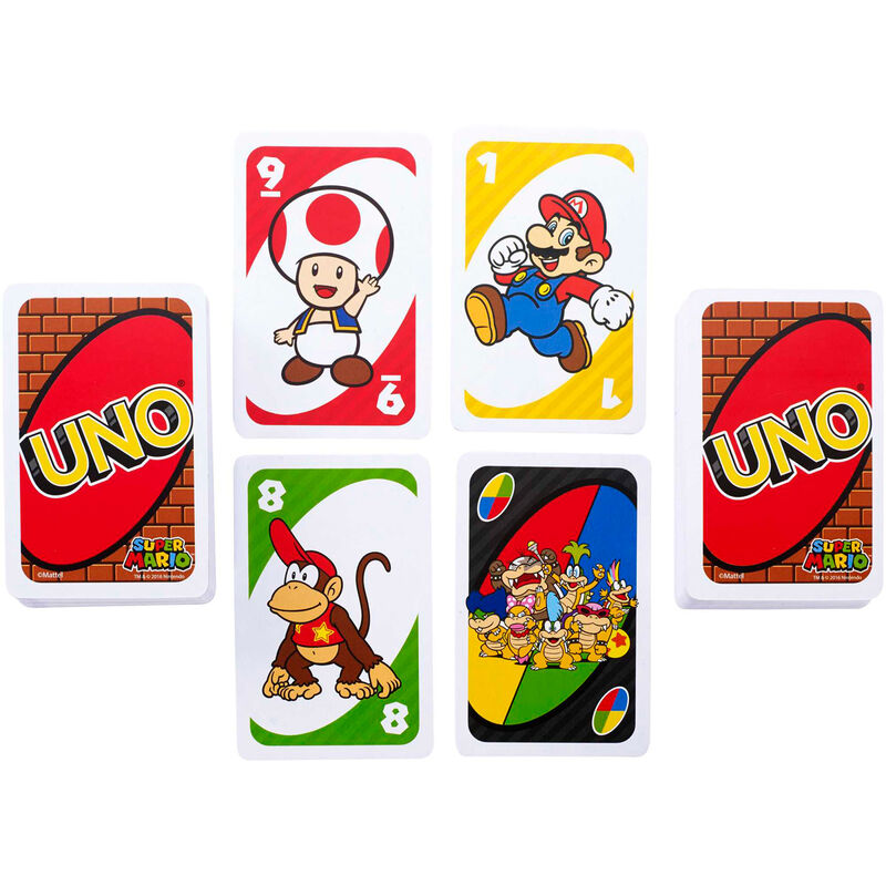 Imagen de Juego Cartas Uno Super Mario Bros parte de nuestra colección en Espadas y más, sitio oficial.
