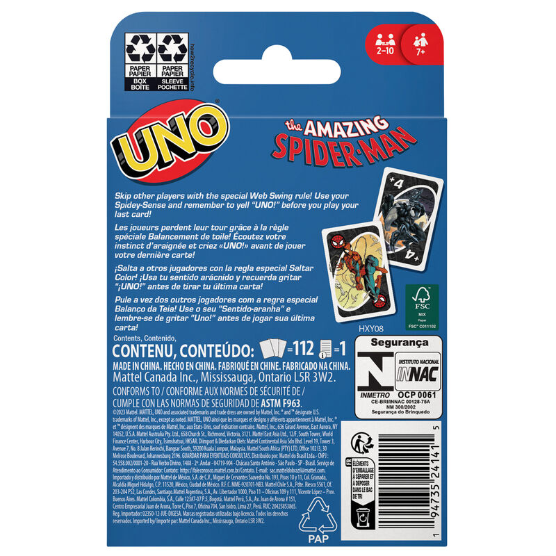 Imagen 4 - Juego Cartas Uno Spiderman Marvel