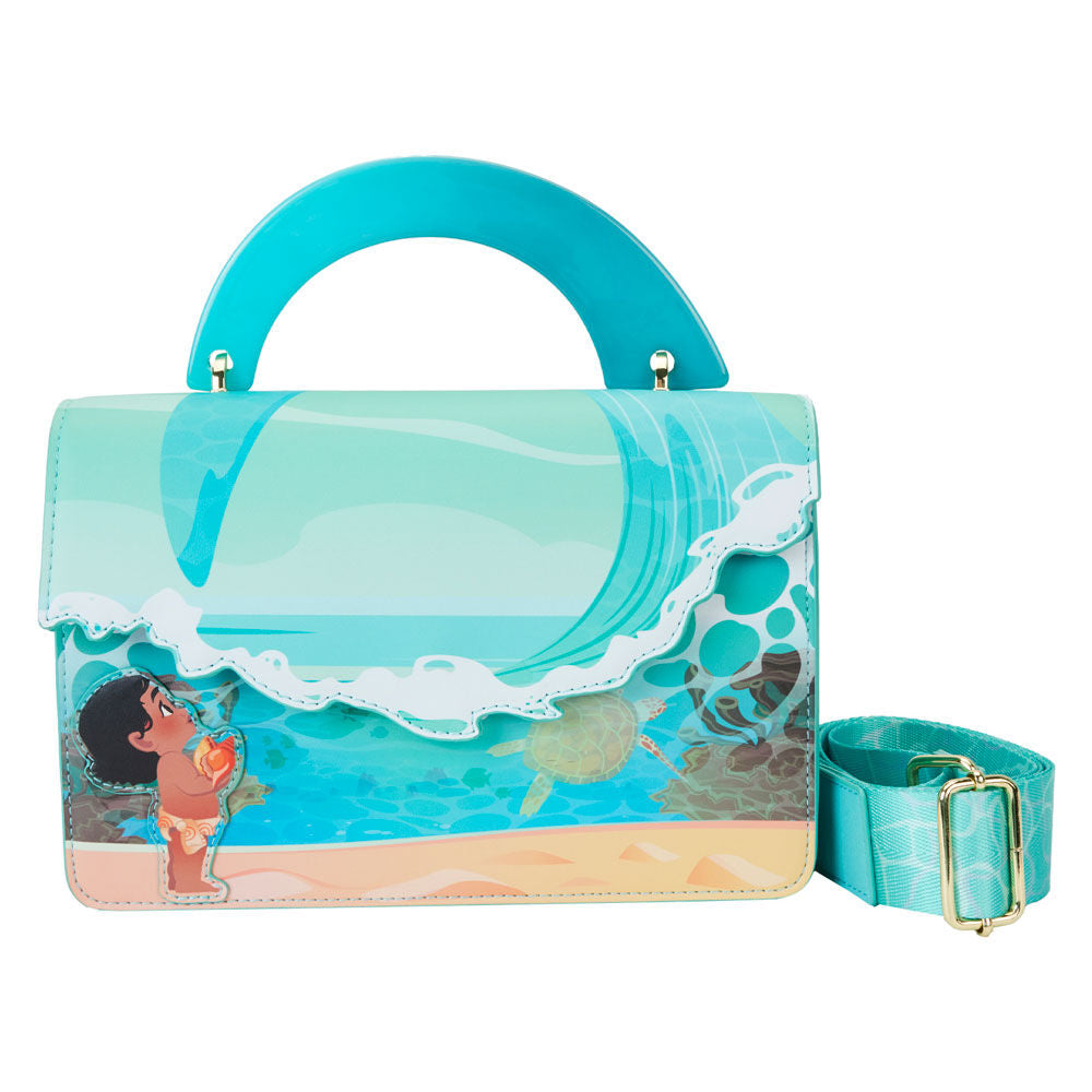Imagen de Bolso Bandolera Ocean Waves Vaiana Moana Disney Loungefly parte de nuestra colección en Espadas y más, sitio oficial.