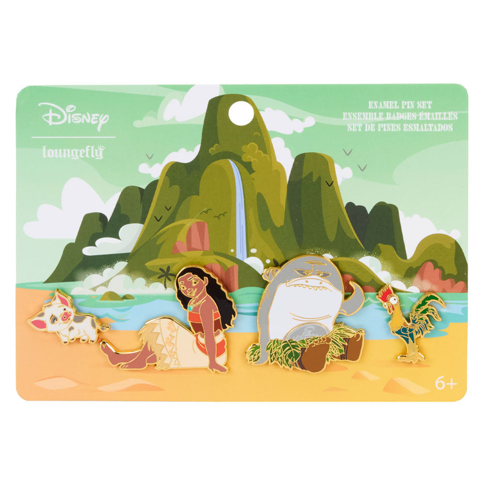 Imagen 1 - Set 4 Enamel Pin Ocean Waves Vaiana Moana Disney Loungefly